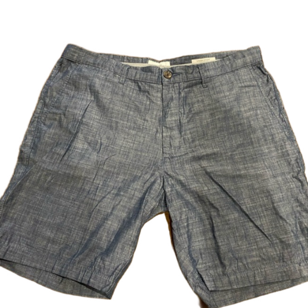 Goodfellow & Co Men’s 36 Blue Chambray 9" Linden Flat Front Shorts